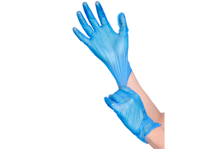 Disposable Blue Powdered Vinyl Glove